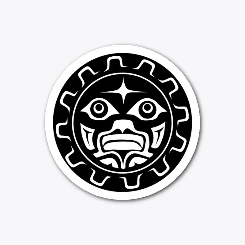 MJ's Tlingit Moon Sticker 4"